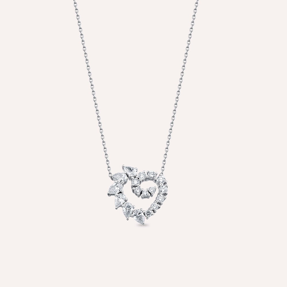 Peri 0.87 CT Damla Kesim Pırlanta Taşlı Beyaz Altın Kolye