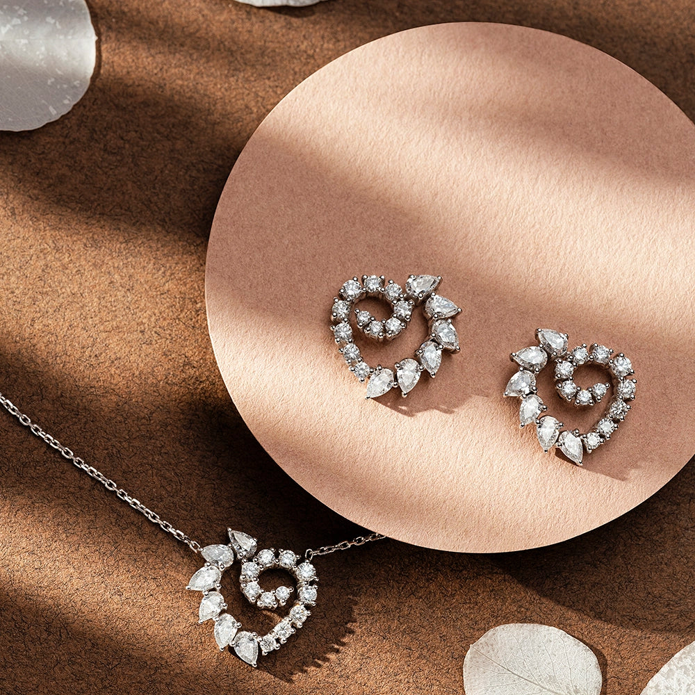 Peri 0.87 CT Damla Kesim Pırlanta Taşlı Beyaz Altın Kolye