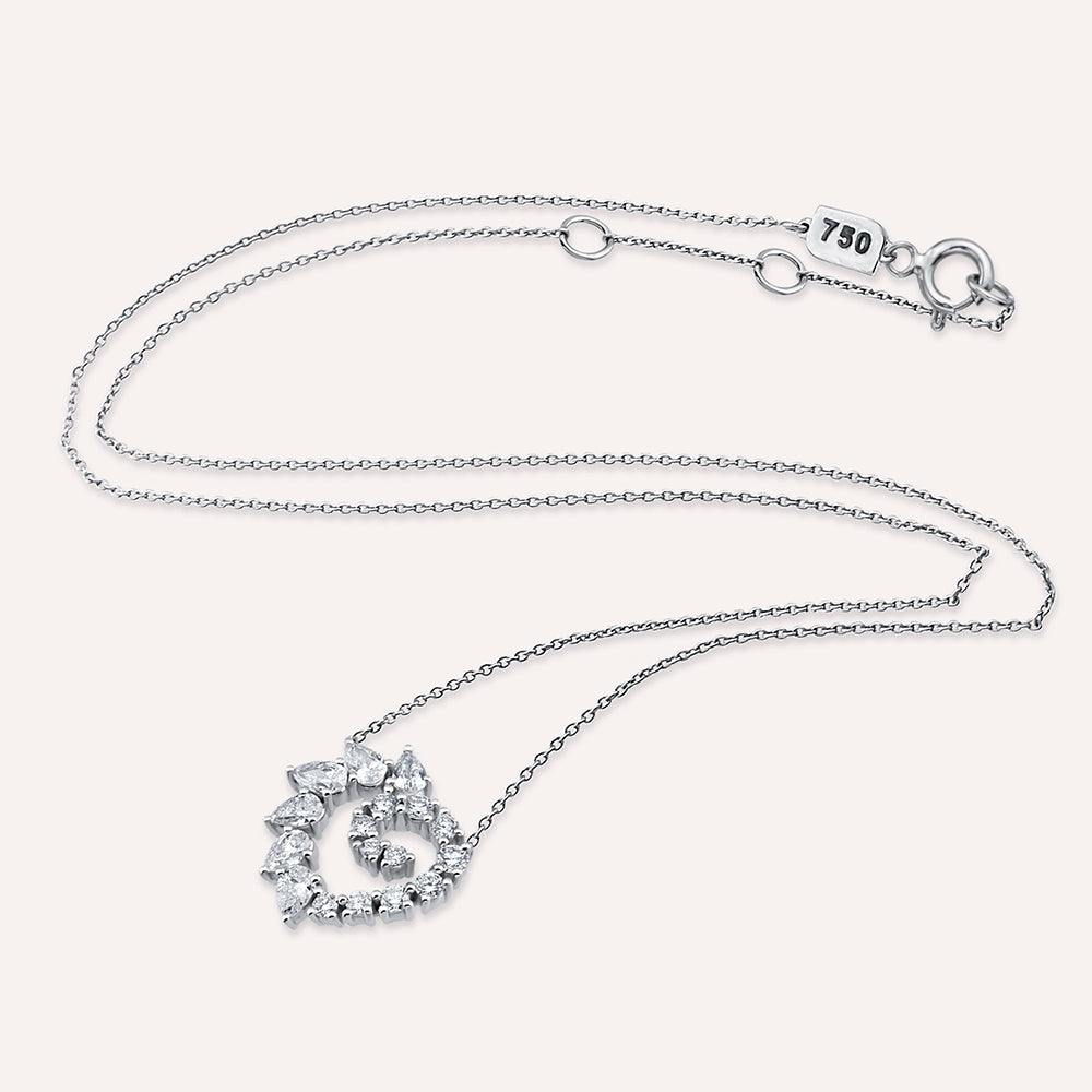 Peri 0.87 CT Damla Kesim Pırlanta Taşlı Beyaz Altın Kolye