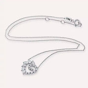 Peri Damla Kesim Pırlanta Taşlı Beyaz Altın Kolye