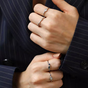 Prisma Pırlanta Taşlı Beyaz Altın Yüzük