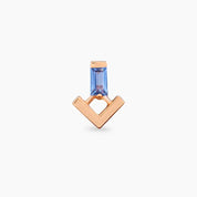 Petra Blue Safir Taşlı Rose Altın Piercing