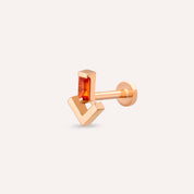 Petra Orange Safir Taşlı Rose Altın Piercing