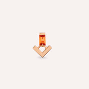 Petra Orange Safir Taşlı Rose Altın Piercing