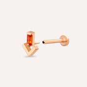 Petra Orange Safir Taşlı Rose Altın Piercing