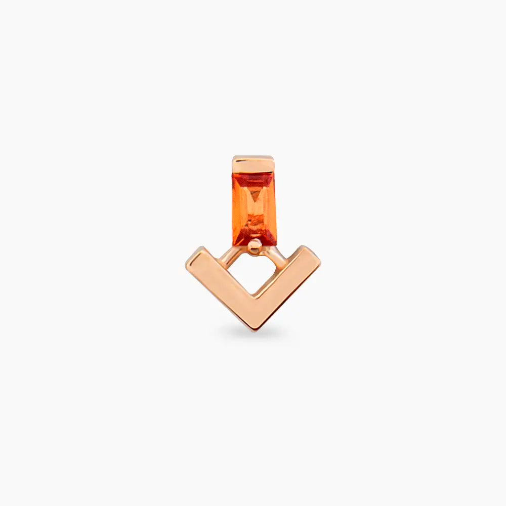 Petra Orange Safir Taşlı Rose Altın Piercing