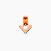 Petra Orange Safir Taşlı Rose Altın Piercing