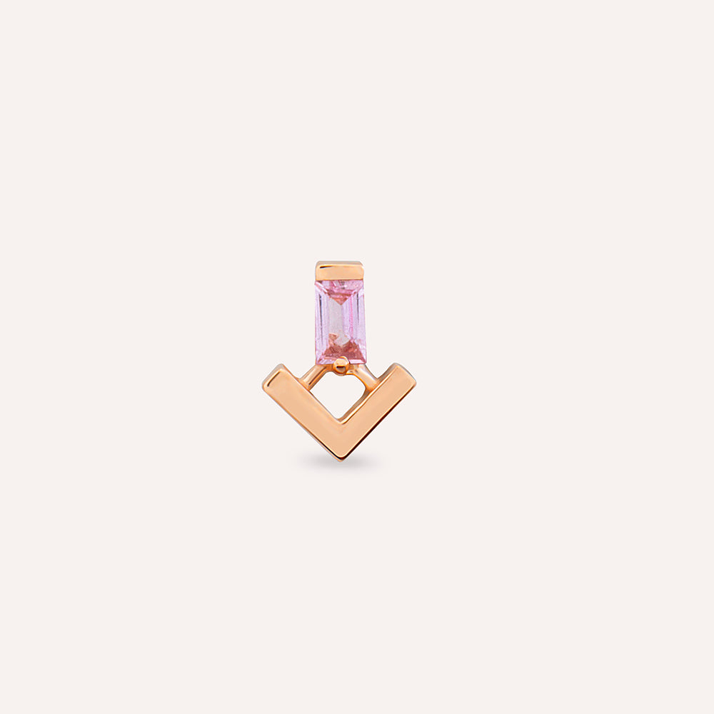 Petra Pink Safir Taşlı Rose Gold Piercing