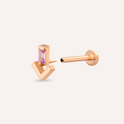 Petra Pink Safir Taşlı Rose Gold Piercing