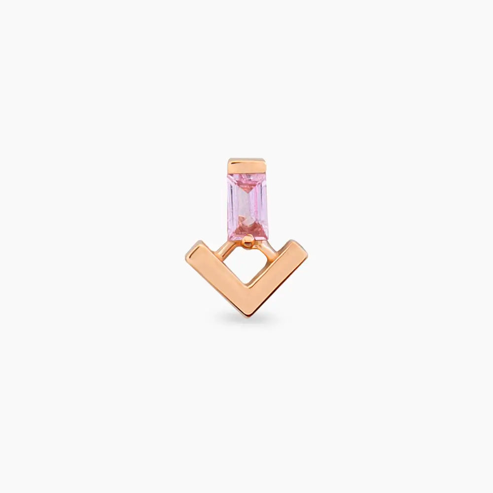 Petra Pink Safir Taşlı Rose Gold Piercing