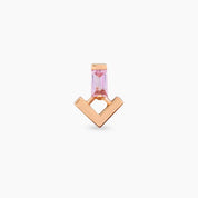 Petra Pink Safir Taşlı Rose Gold Piercing