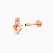 Petra Pink Safir Taşlı Rose Gold Piercing