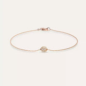 Pırlanta Taşlı Rose Altın Top Bileklik