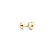 Pırlanta Tek Kalp Piercing