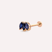 Plume Markiz Kesim Safir Taşlı Rose Altın Piercing