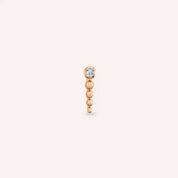 Point Light Blue Safir Taşlı Rose Altın Tek Küpe
