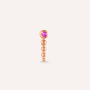 Point Pink Safir Taşlı Rose Altın Piercing