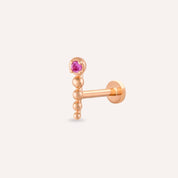 Point Pink Safir Taşlı Rose Altın Piercing - Tufanlar Kuyumculuk