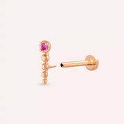 Point Pink Safir Taşlı Rose Altın Piercing