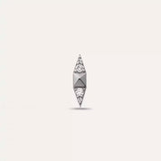 Peak Pırlanta Taşlı Beyaz Altın Tek Küpe