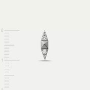 Pointed Pırlanta Taşlı Beyaz Altın Tek Küpe