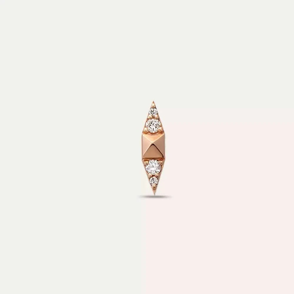 Pointed Pırlanta Taşlı Tek Küpe