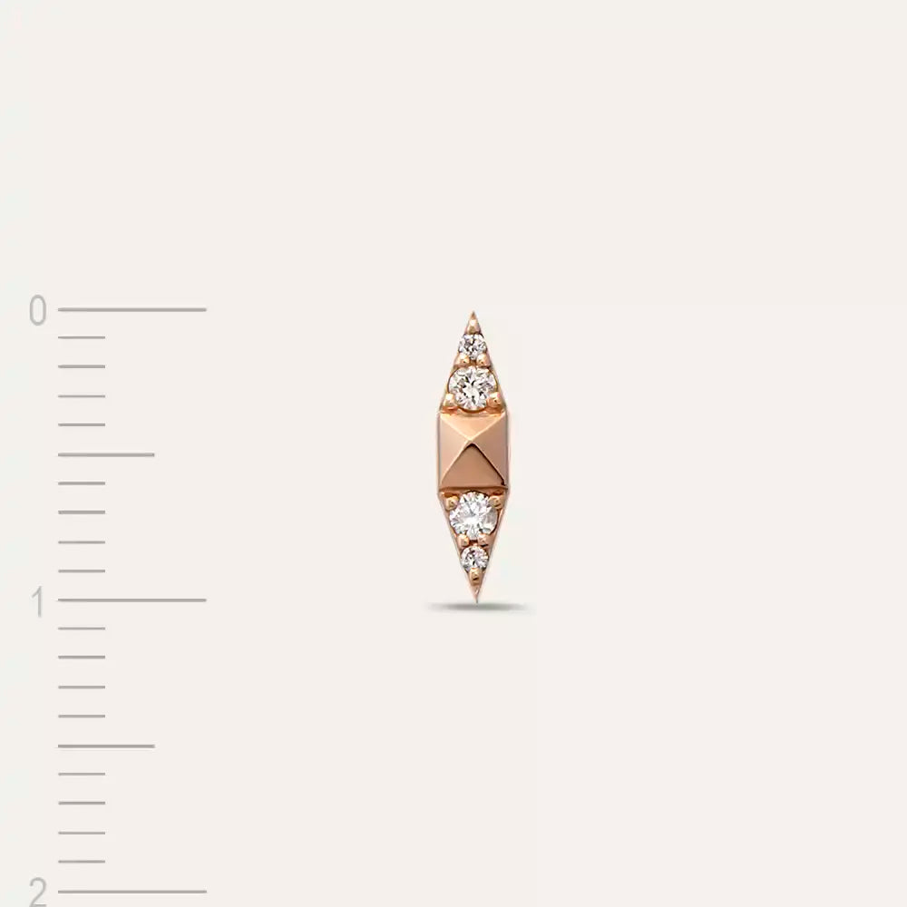 Pointed Pırlanta Taşlı Tek Küpe