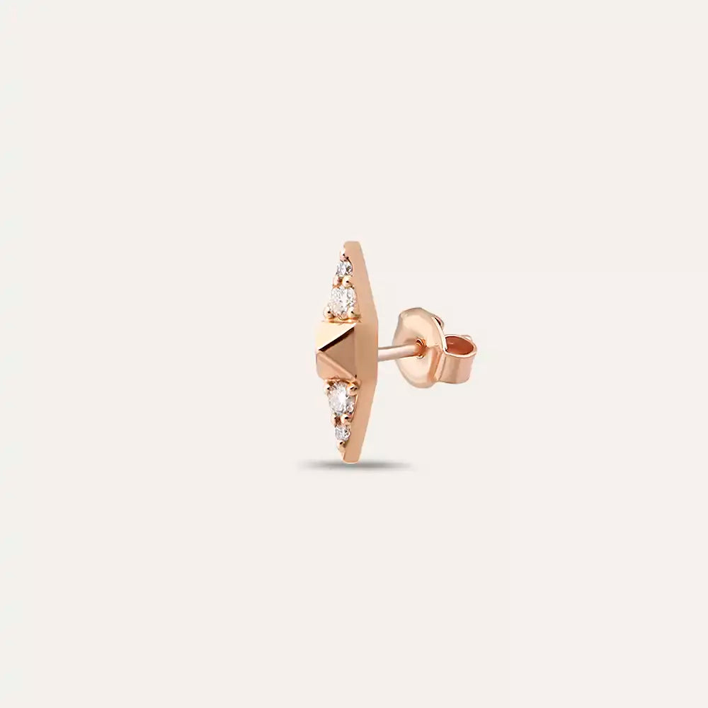 Pointed Pırlanta Taşlı Tek Küpe