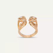 Puller Pırlanta Taşlı Rose Altın Yüzük