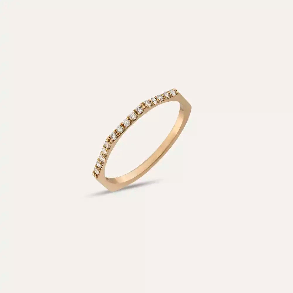 Eon 0.14 CT Pırlanta Taşlı Rose Altın Yüzük