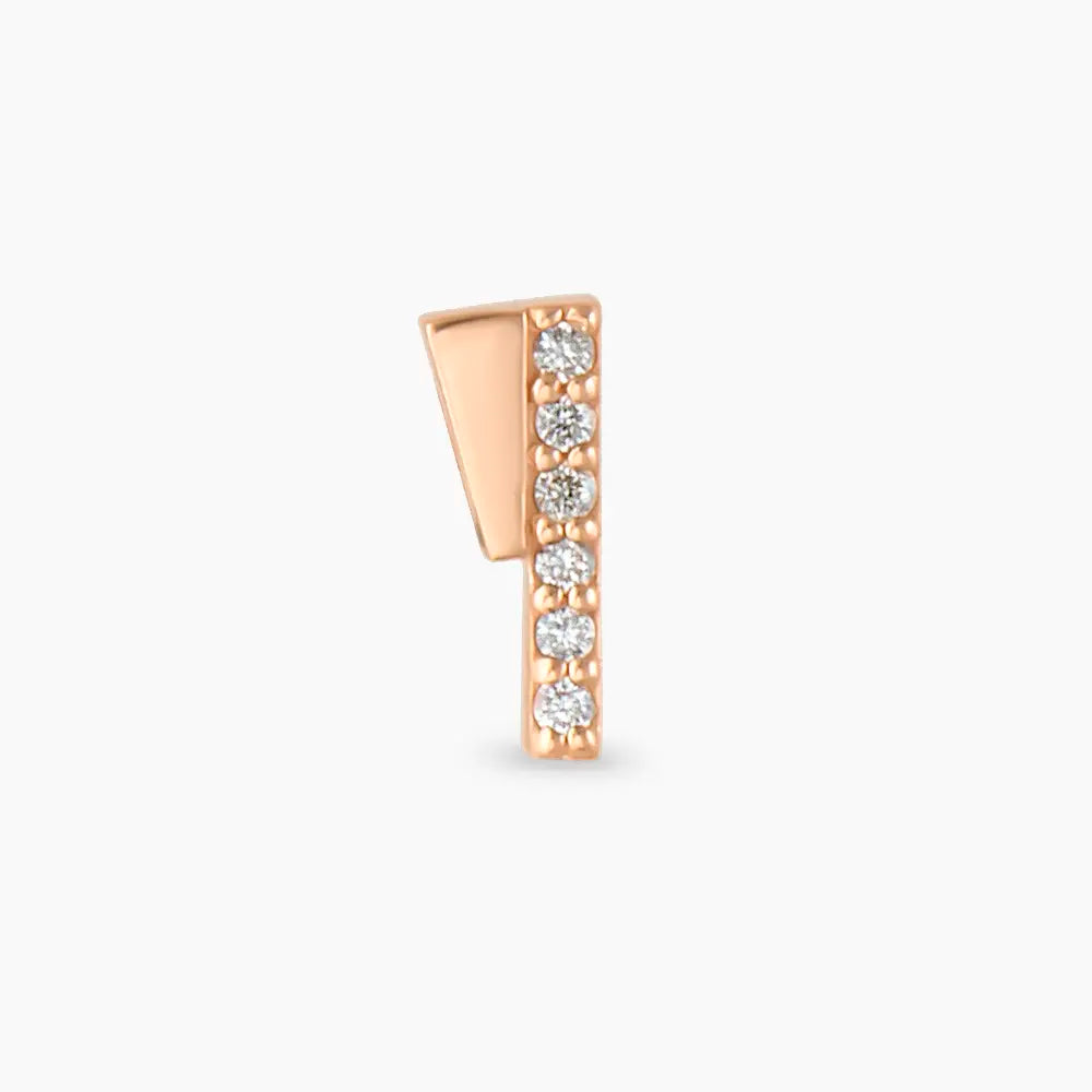Pylon Pırlanta Taşlı Rose Altın Piercing