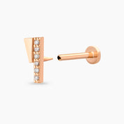 Pylon Pırlanta Taşlı Rose Altın Piercing