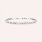 Pyra Pırlanta Taşlı Beyaz Altın Bilezik