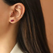 Ray Pırlanta Taşlı Rose Altın Piercing