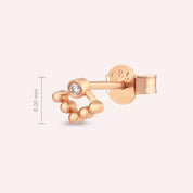 Ray Pırlanta Taşlı Rose Altın Tek Küpe