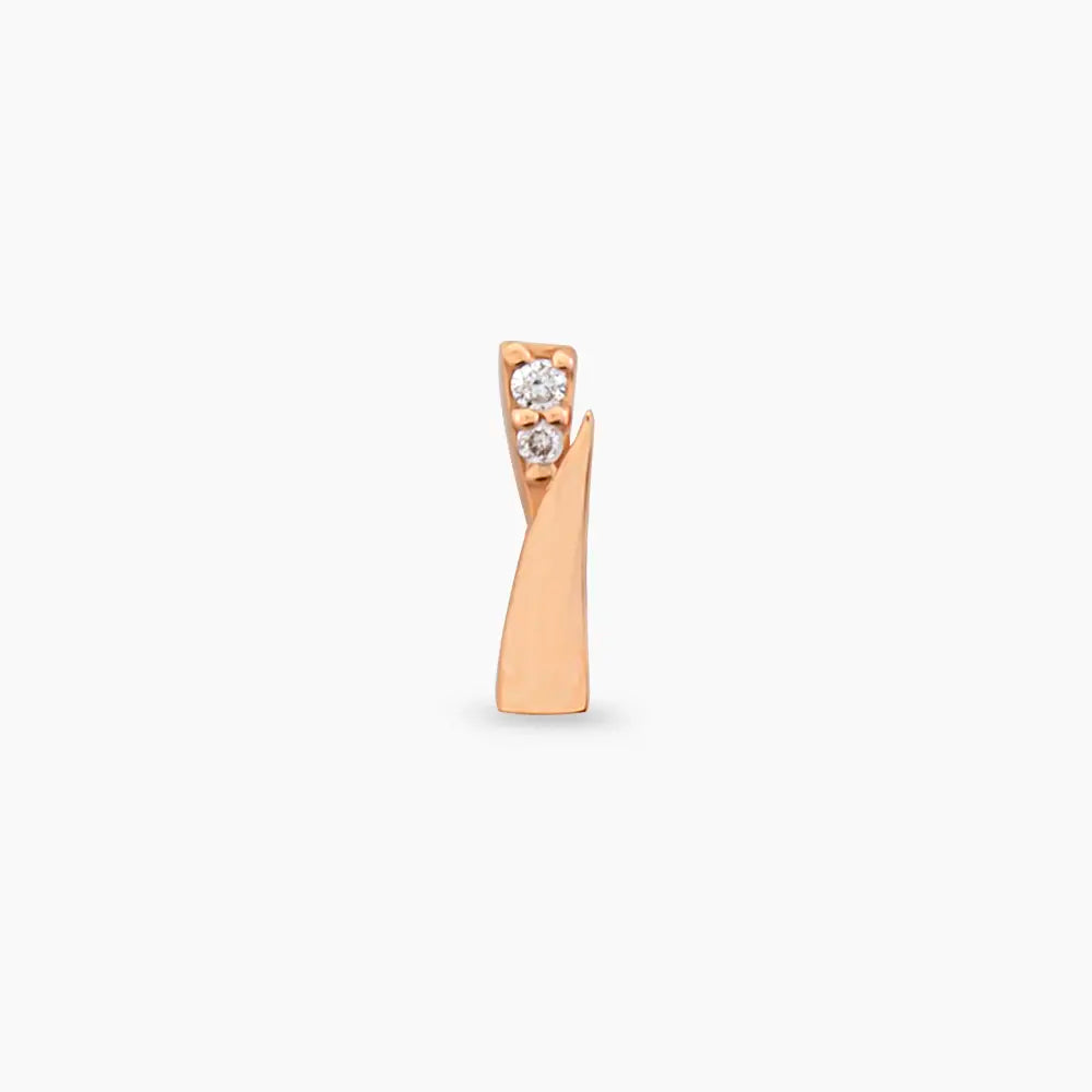 Rea Pırlanta Taşlı Rose Altın Piercing