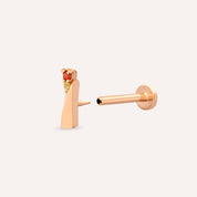 Rea Yellow ve Orange Safir Taşlı Rose Altın Piercing