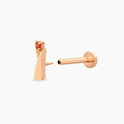 Rea Yellow ve Orange Safir Taşlı Rose Altın Piercing