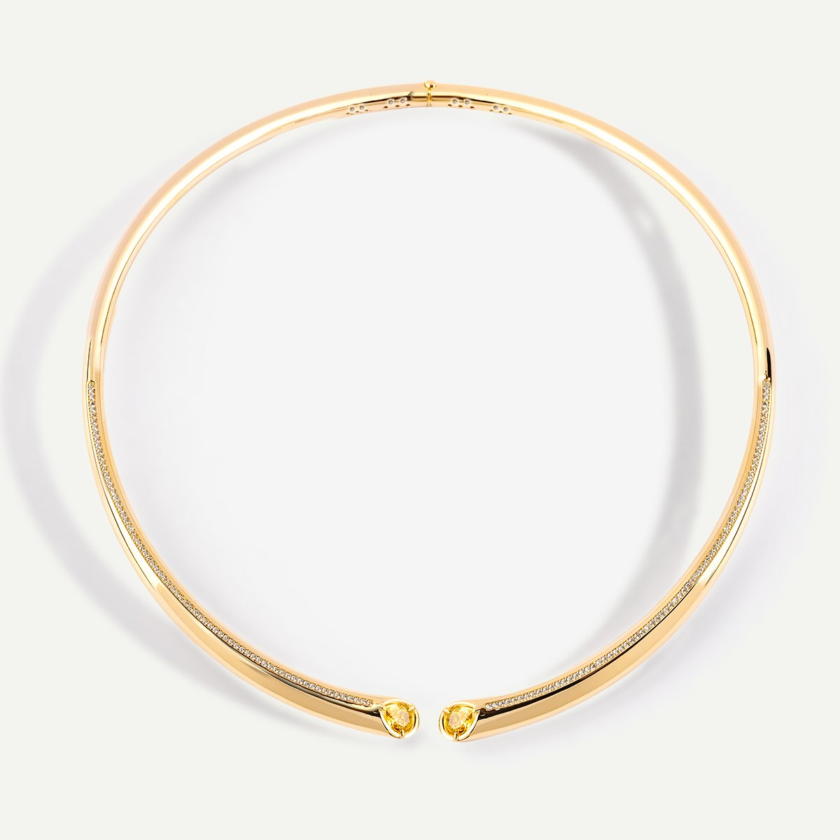 Lumi 14 Ayar Altın Sarı Taşlı Choker Kolye