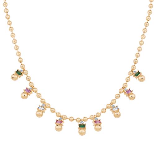 Renkli Taşlı Altın Kolye