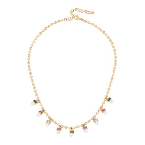 Renkli Taşlı İnci Kolye