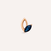 Rhea Markiz Kesim Blue Safir Taşlı Rose Altın Piercing