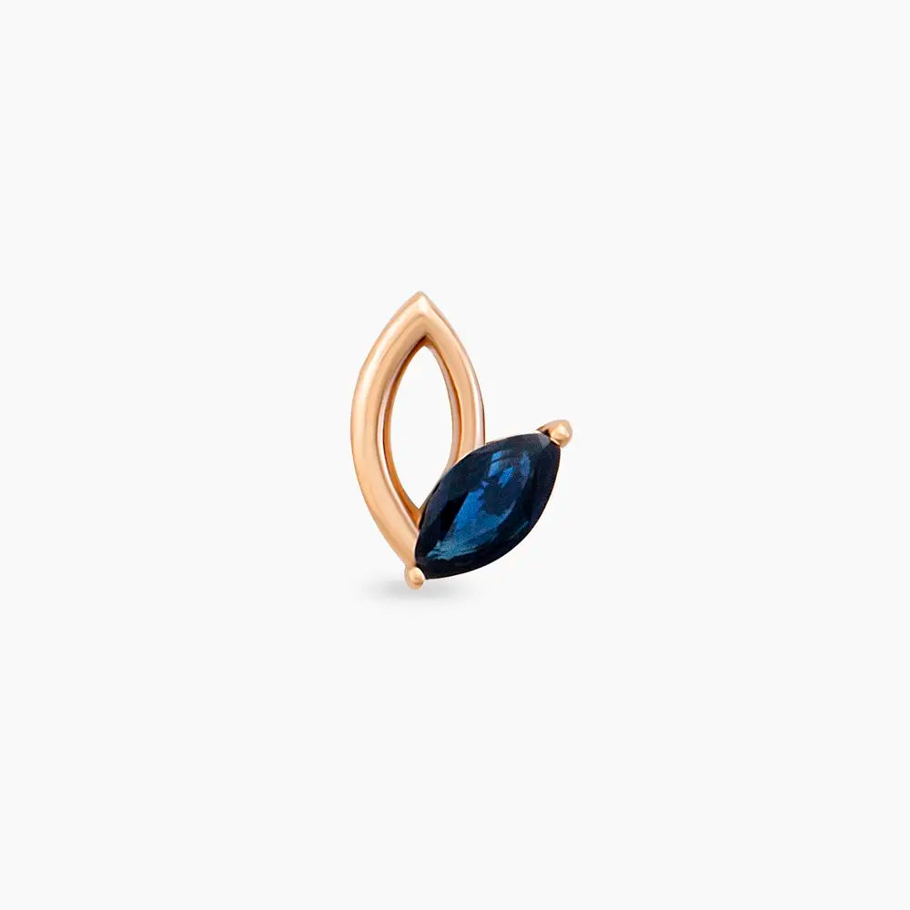 Rhea Markiz Kesim Blue Safir Taşlı Rose Altın Piercing