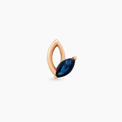 Rhea Markiz Kesim Blue Safir Taşlı Rose Altın Piercing