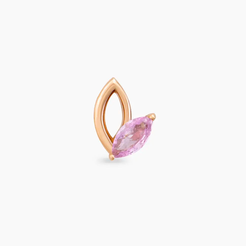 Rhea Markiz Kesim Pink Safir Taşlı Rose Altın Piercing
