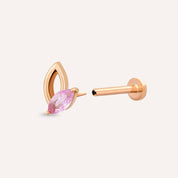 Rhea Markiz Kesim Pink Safir Taşlı Rose Altın Piercing - Tufanlar Kuyumculuk