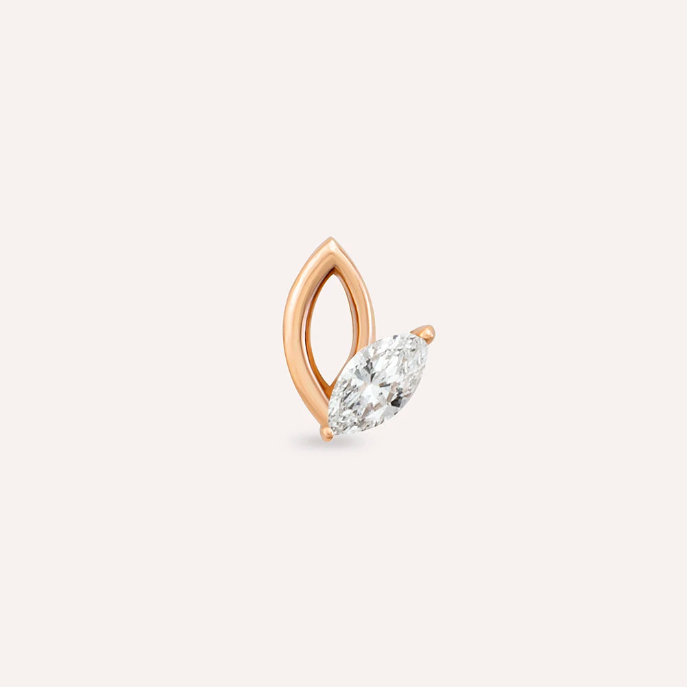 Rhea Markiz Kesim Pırlanta Taşlı Rose Altın Piercing