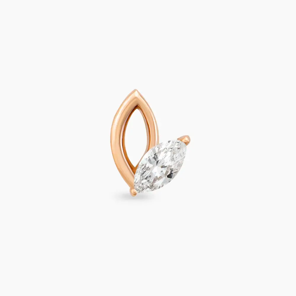 Rhea Markiz Kesim Pırlanta Taşlı Rose Altın Piercing