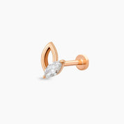 Rhea Markiz Kesim Pırlanta Taşlı Rose Altın Piercing