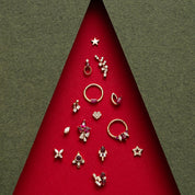 Rhea Yakut Taşlı Rose Altın Piercing
